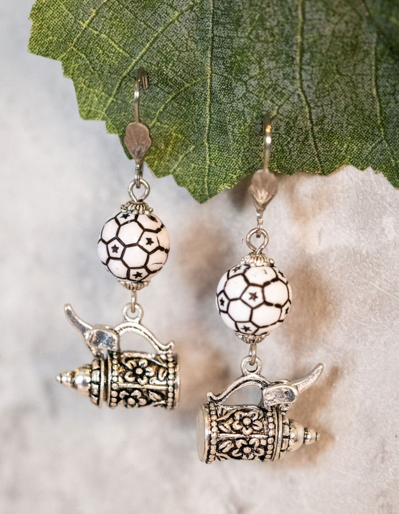 Soccer Ball & Beer Stein Earrings Jewelry Kristen Hunger Creative Designs 