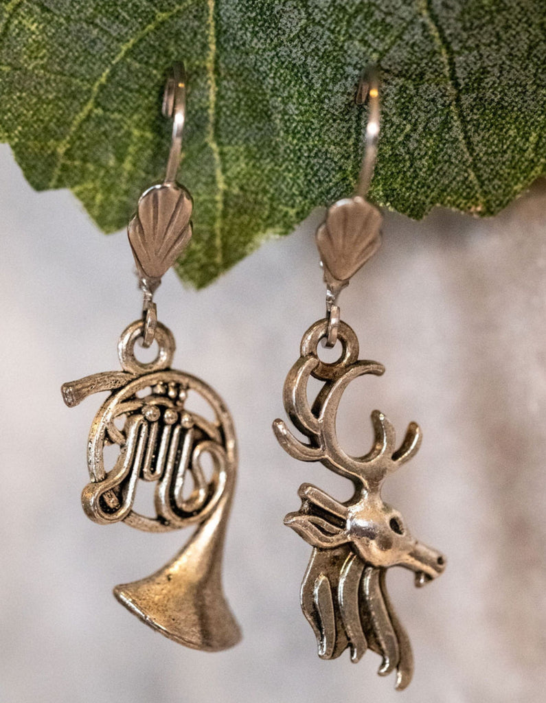 French Horn and Elk Earrings Jewelry Kristen Hunger Creative Designs 