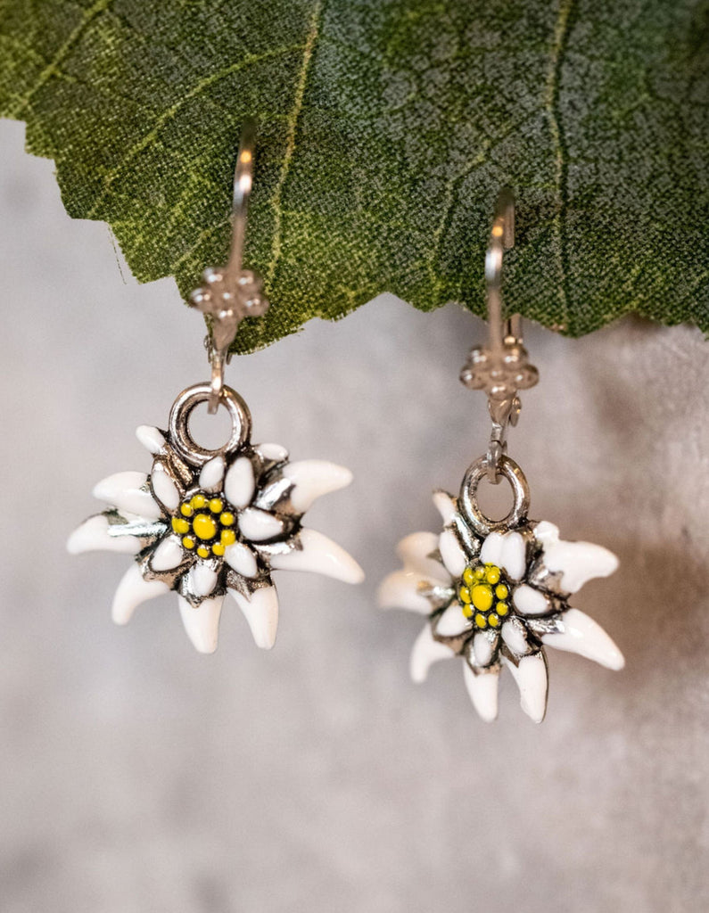Painted Edelweiss Earrings Jewelry Kristen Hunger Creative Designs 