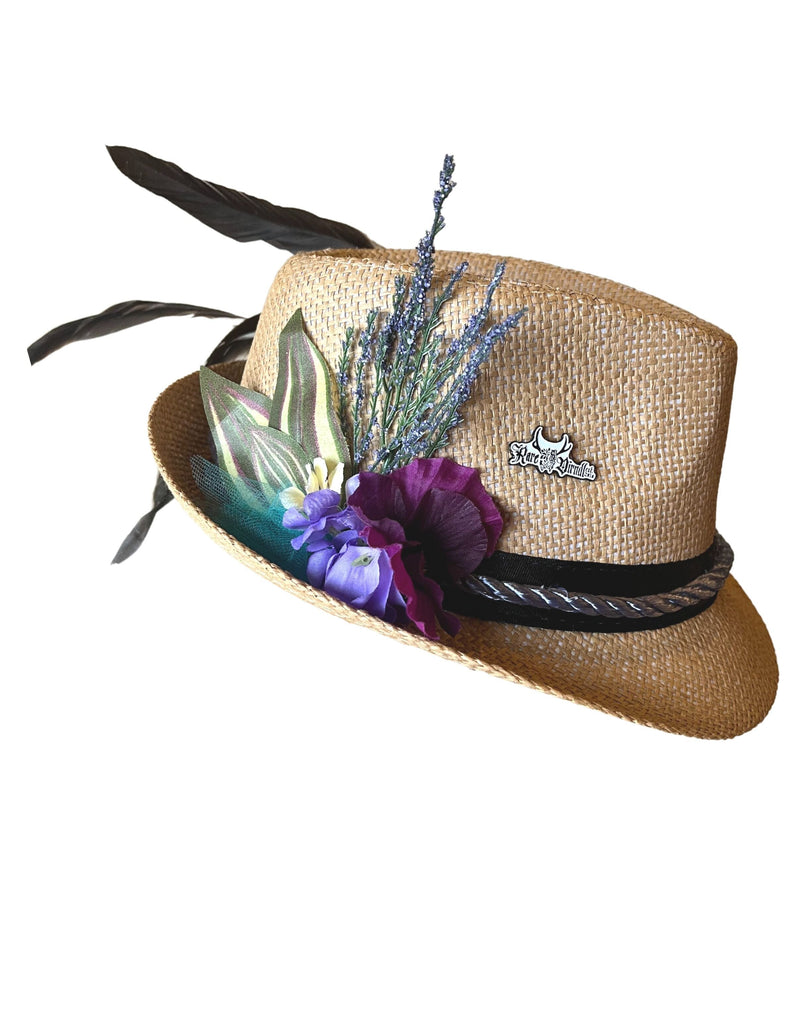 Tan Straw Bavarian Style Hat - Brights Accessories Rare Dirndl 