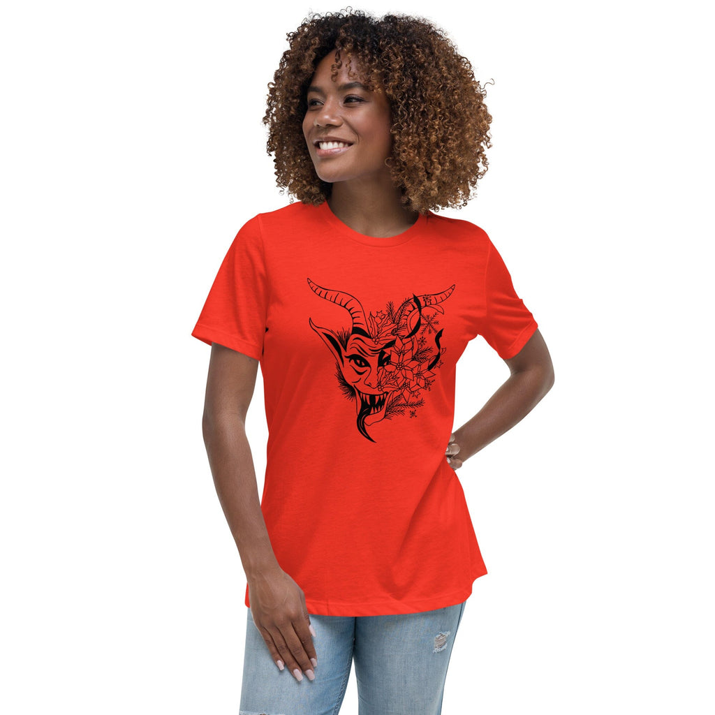 Festive Krampus Women's T-Shirt | Poppy Krampus Rare Dirndl 