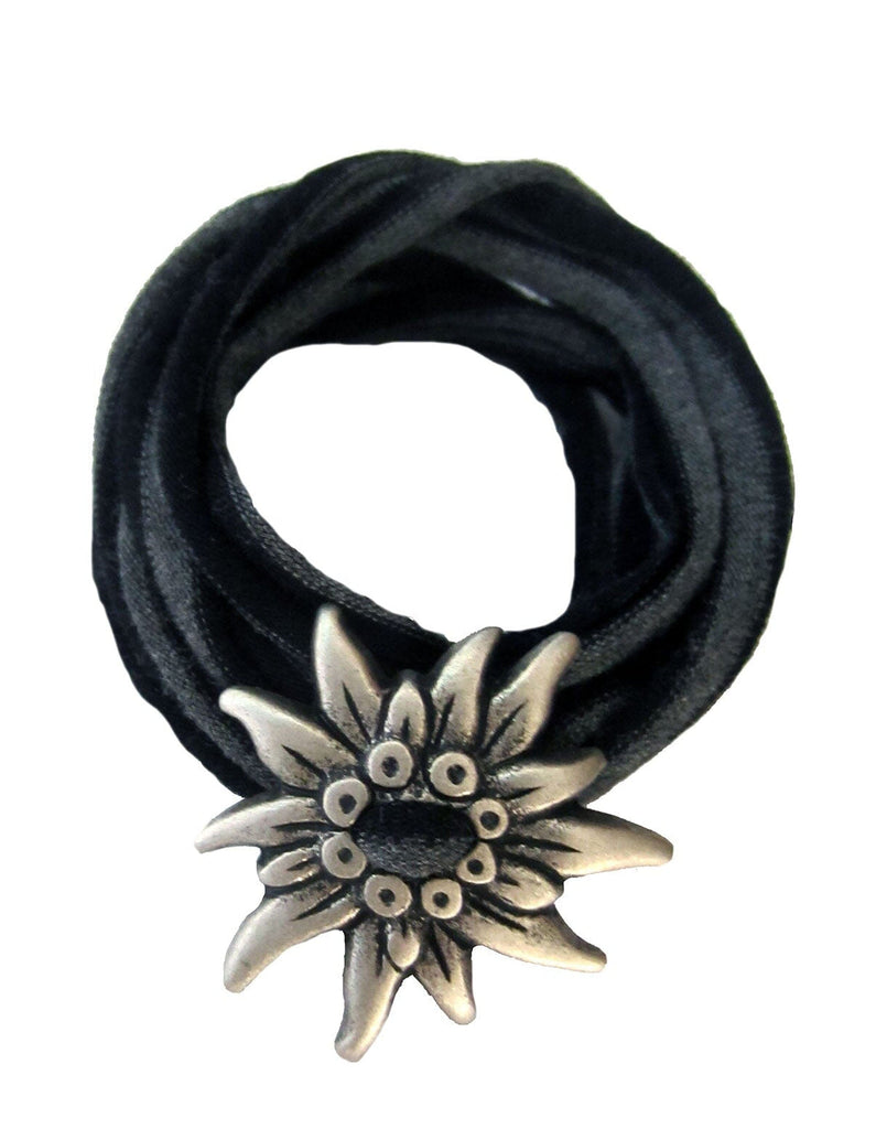 Edelweiss Wrap Bracelet Jewelry Rare Dirndl Black/Grey 