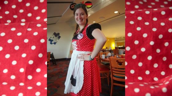 Rare Dirndl Customer Spotlight - Caroline Dektas in a Minnie Mouse Styled Dirndl at Disney