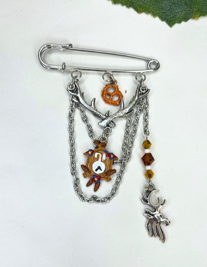 Bavarian Broaches Jewelry Kristen Hunger Creative Designs #3 - Cuckoo Clock 