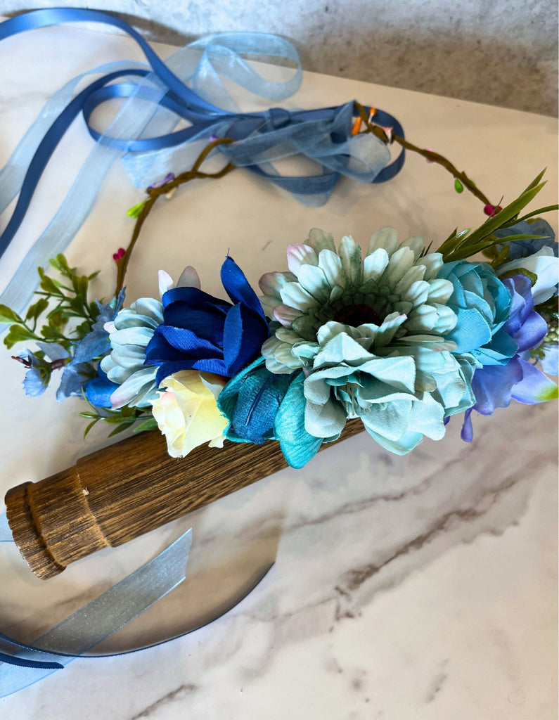 Dirndl Flower Crown Accessories Rare Dirndl Blue Florals 