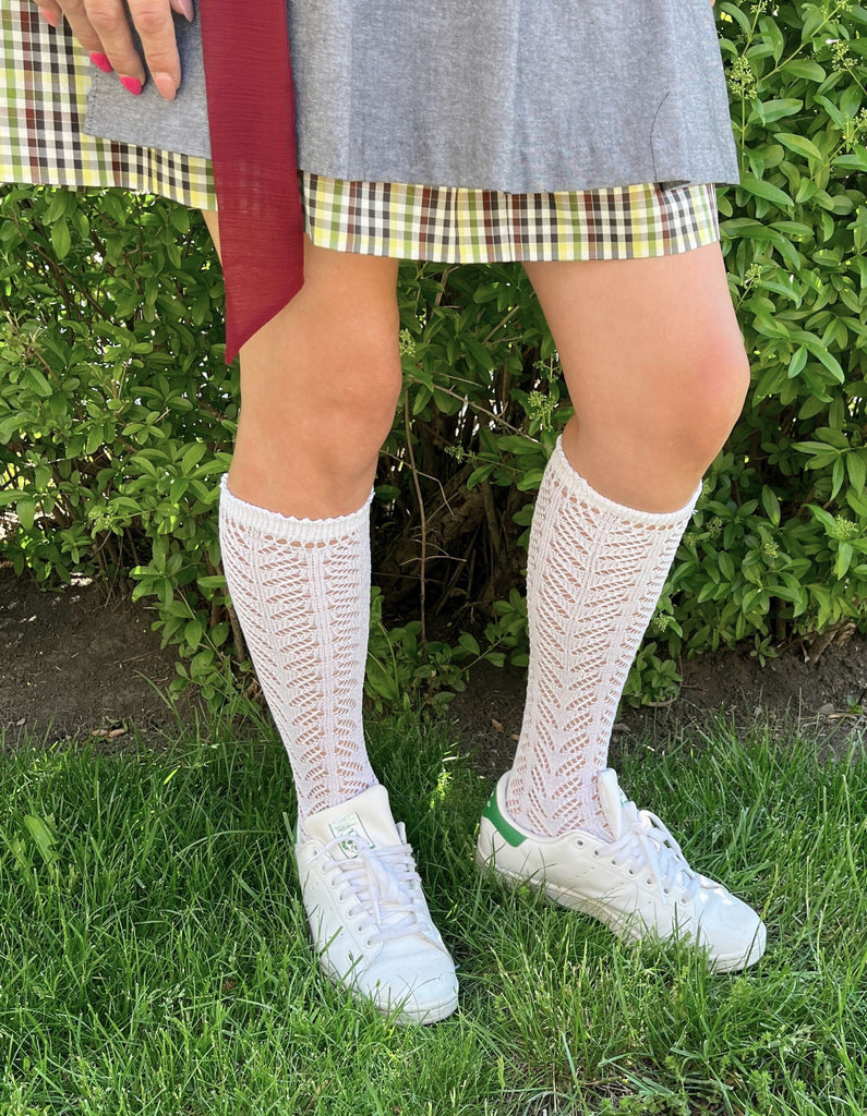 White Knee-High Dirndl Socks Accessories Luise Steiner 