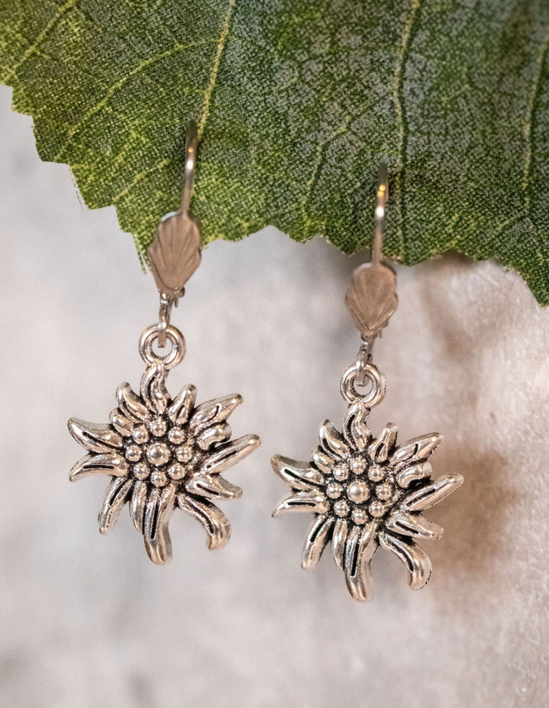 Simple Edelweiss Earrings Jewelry Rare Dirndl 