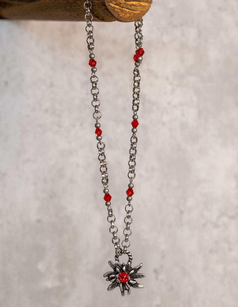 Elegant Edelweiss Chain Necklace Jewelry Kristen Hunger Creative Designs Red 
