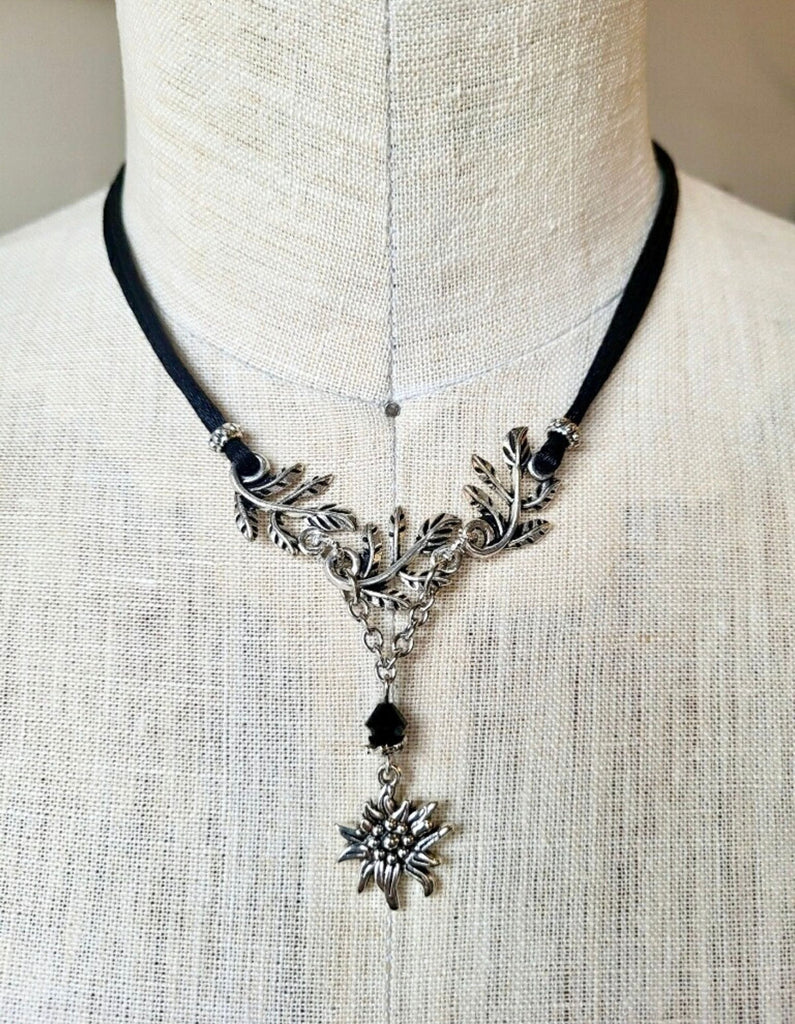 Edelweiss & Vine Necklace Jewelry Kristen Hunger Creative Designs Black 