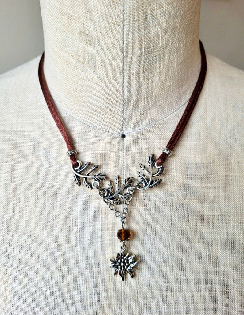 Edelweiss & Vine Necklace Jewelry Kristen Hunger Creative Designs Brown 