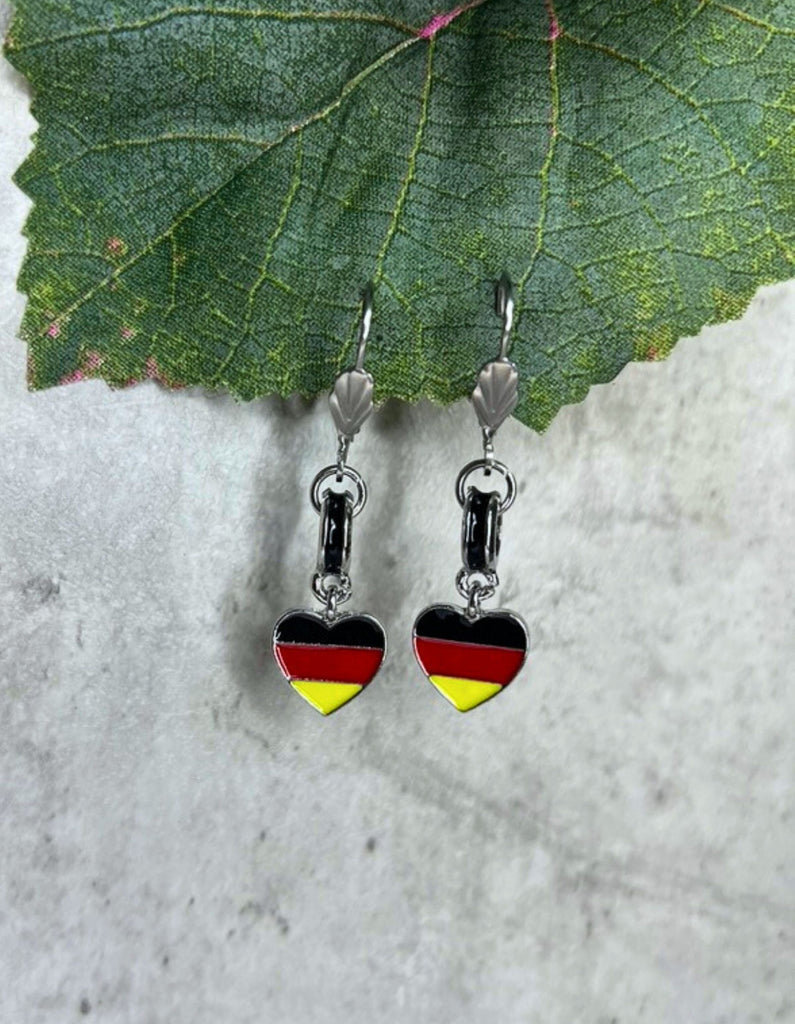 German Flag Heart Earrings Jewelry Kristen Hunger Creative Designs 