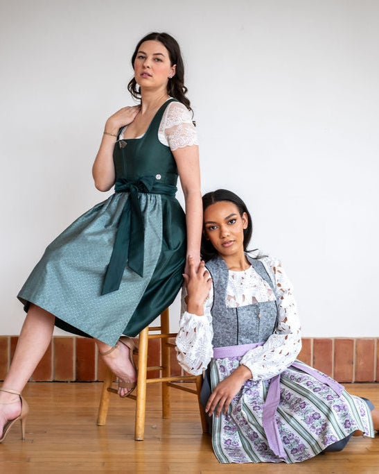 knee length dresses for ladies Midi Dirndl Luna Velvet Blue — Dirndl main image 1