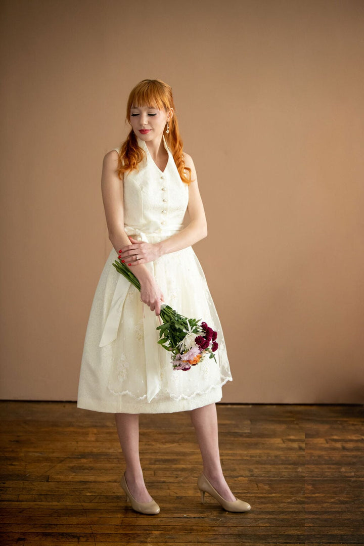 Bridal Dirndl with High Collar Neckline: MADE-TO-ORDER