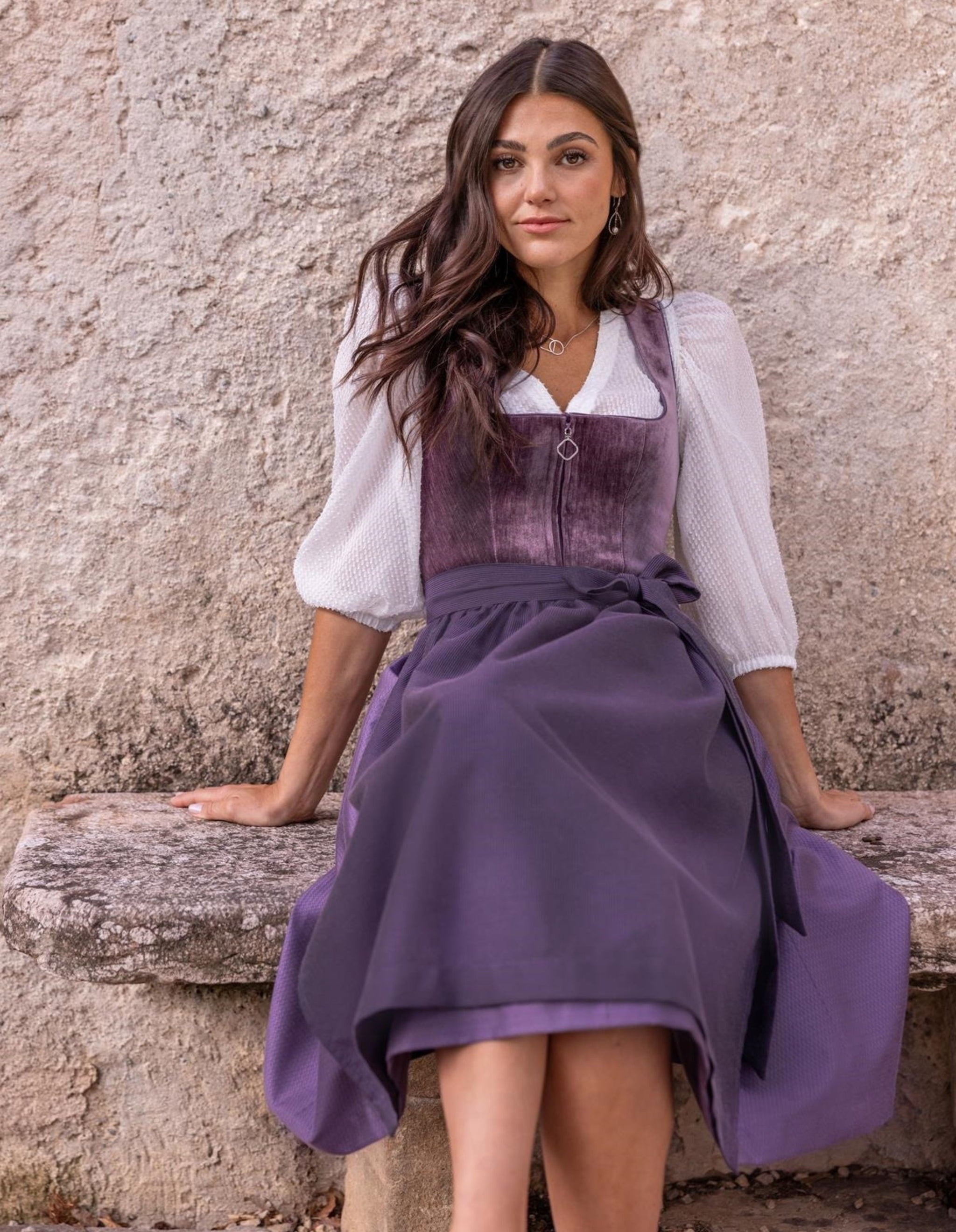 purple dirndl dress Purple Velvet Dirndl Dress