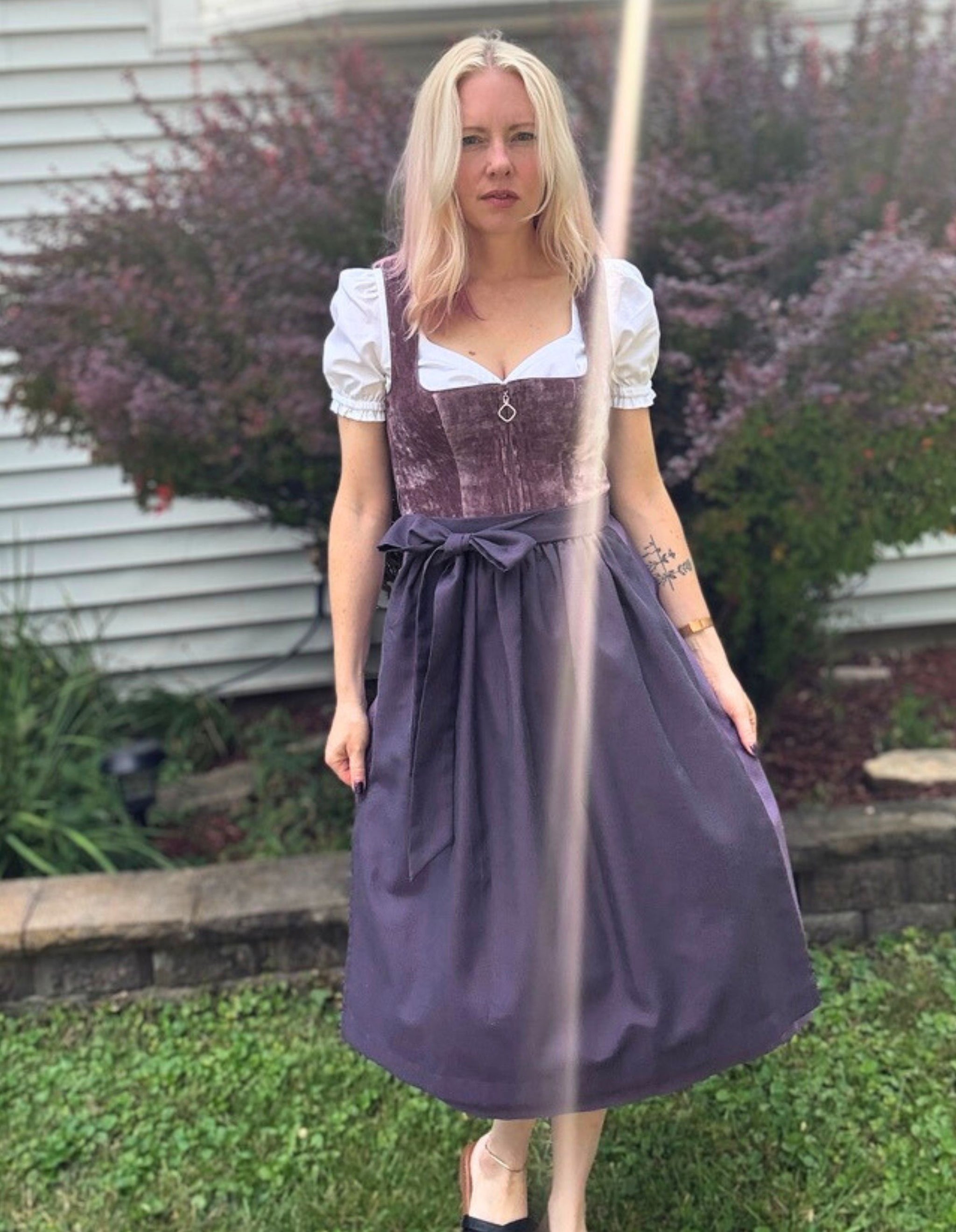 purple dirndl dress Spring Leonie Floral Purple Dirndl