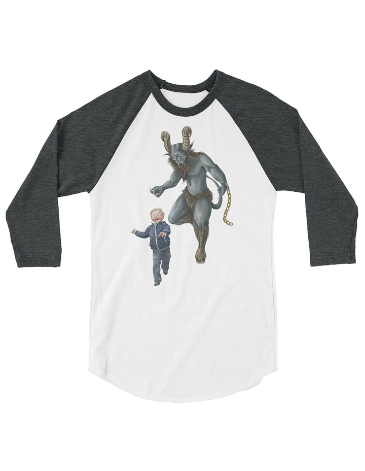 Krampus Raglan 3/4 Sleeve | Charcoal & White (also in Black & White)