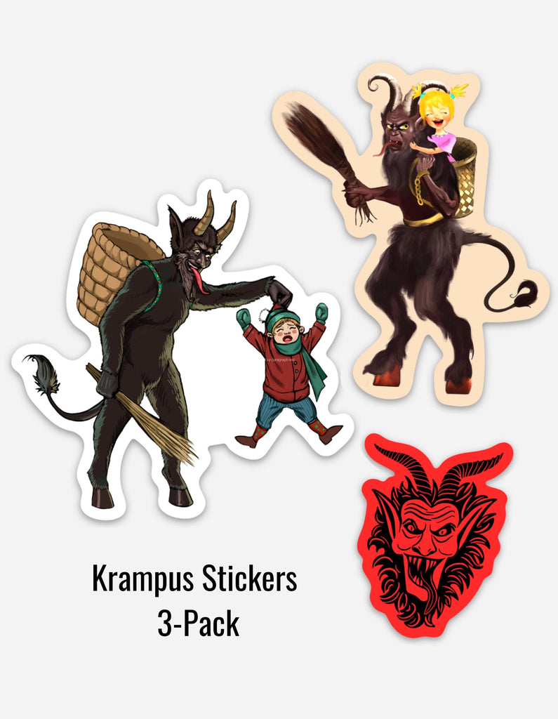 Krampus Sticker 3-Pack Decorative Stickers Rare Dirndl 