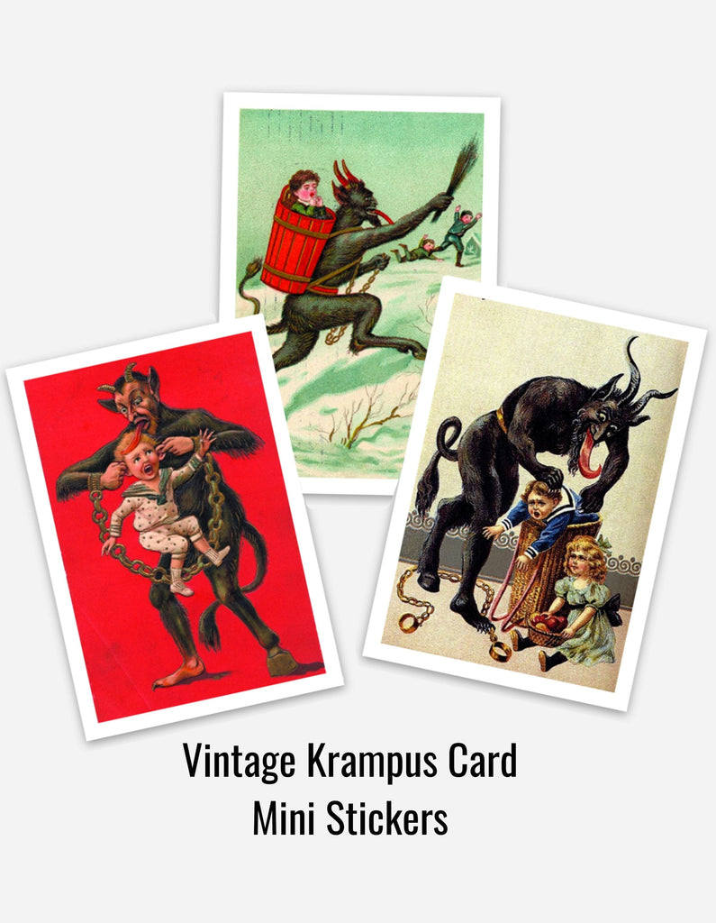 Vintage Krampus Card Mini Stickers Decorative Stickers Rare Dirndl 