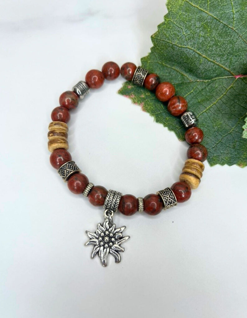 Natural Stone Edelweiss Bracelets Jewelry Kristen Hunger Creative Designs #1 - Jasper Stone 