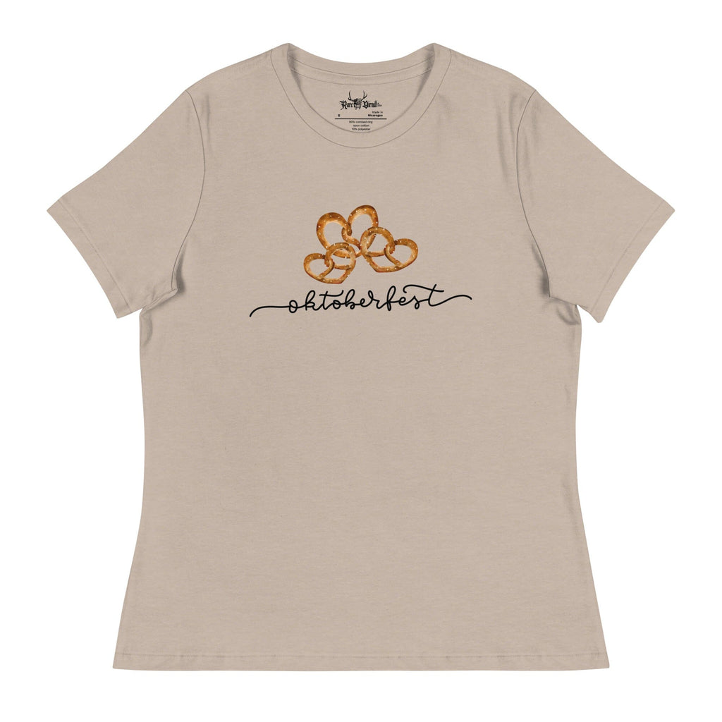 Oktoberfest & Pretzel Heart Women's T-Shirt POD Rare Dirndl 