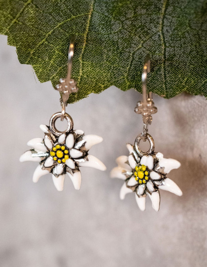 Painted Edelweiss Earrings