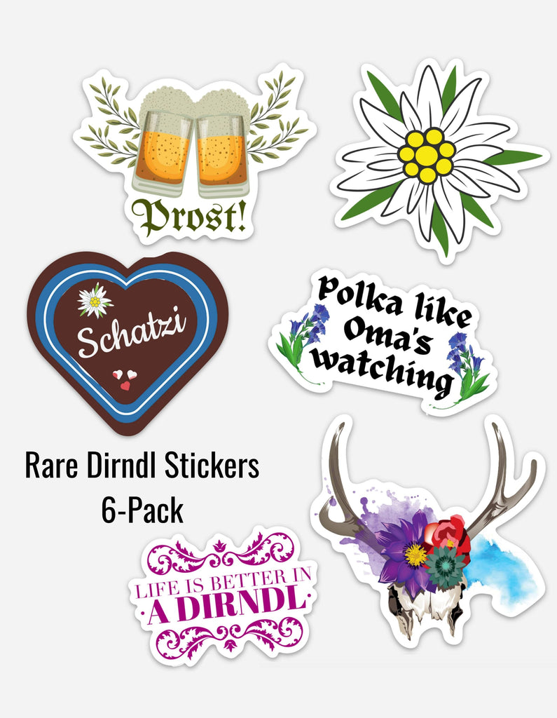 Rare Dirndl Sticker 6-Pack Decorative Stickers Rare Dirndl 
