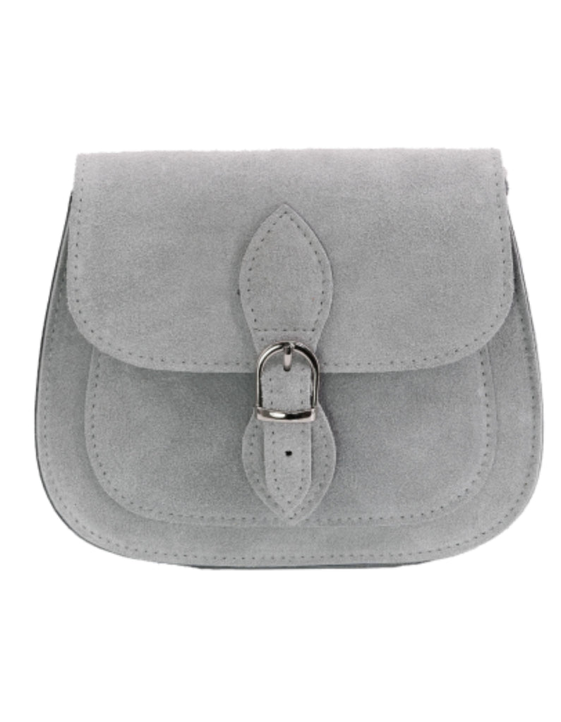 Suede Cross-Body Dirndl Purse Accessories Luise Steiner Stone Grey 