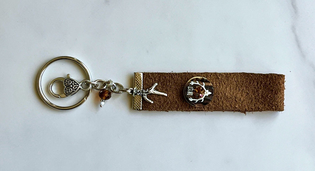 Suede Bavarian Keychain Accessories Kristen Hunger Creative Designs Brown 