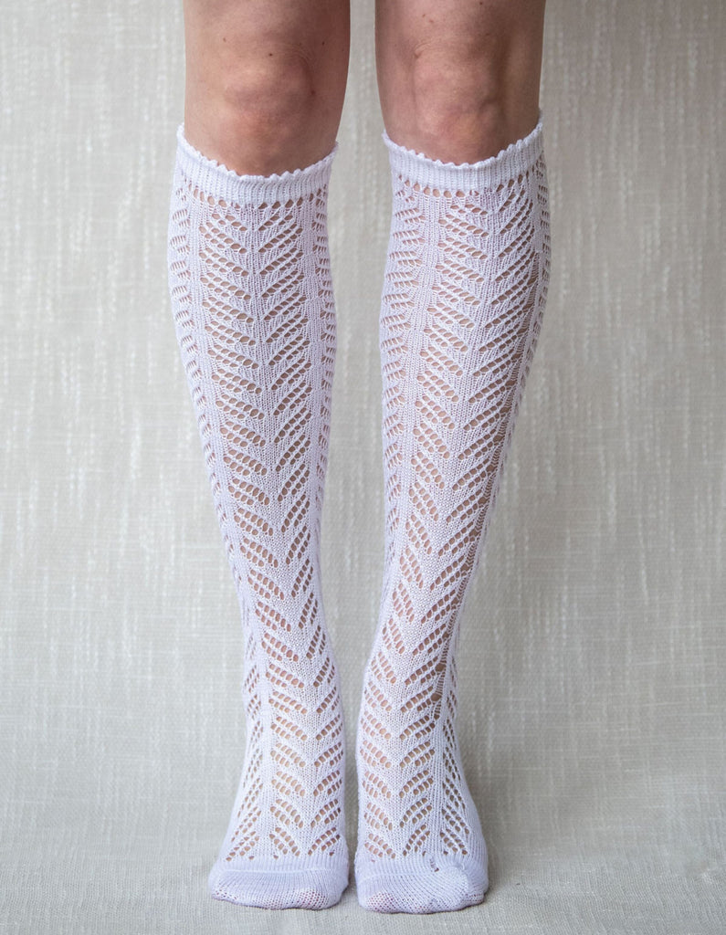 White Knee-High Dirndl Socks Accessories Luise Steiner 