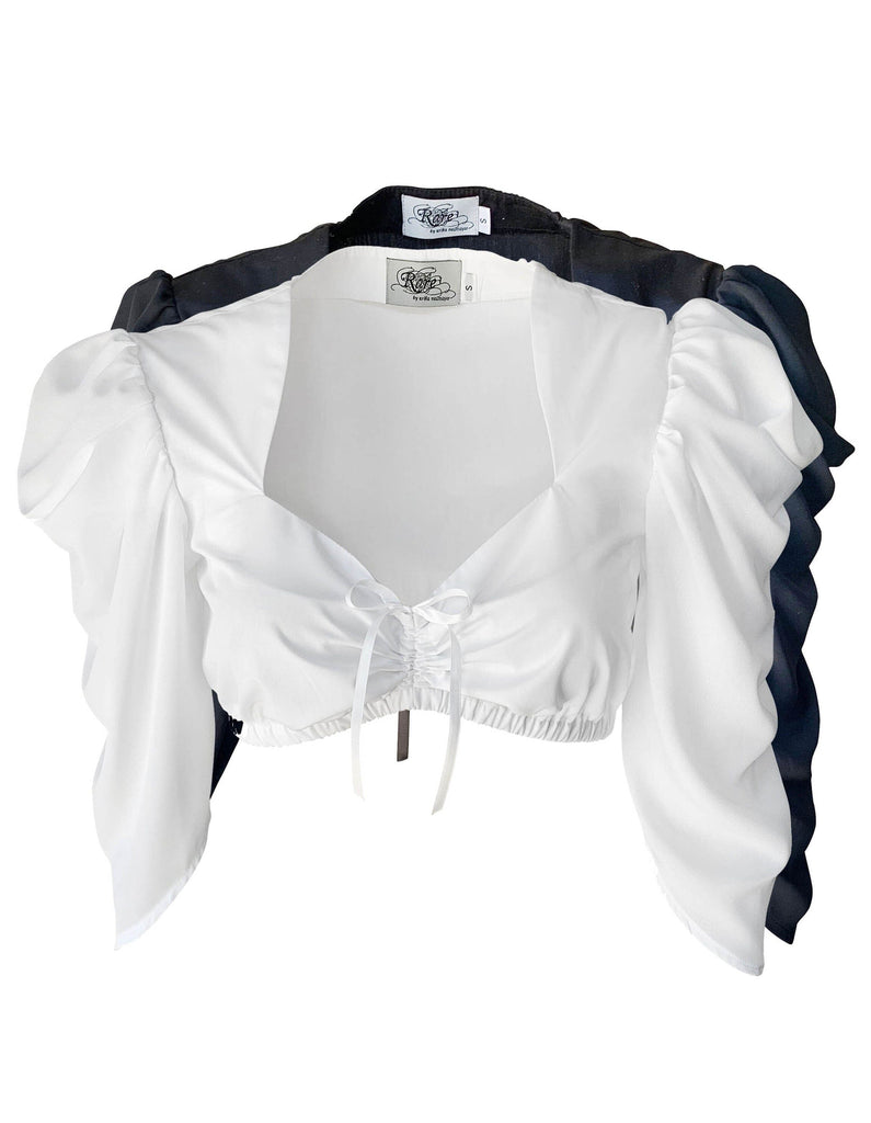 Sweetheart Blouse with Draped Sleeves Blouses Rare Dirndl 