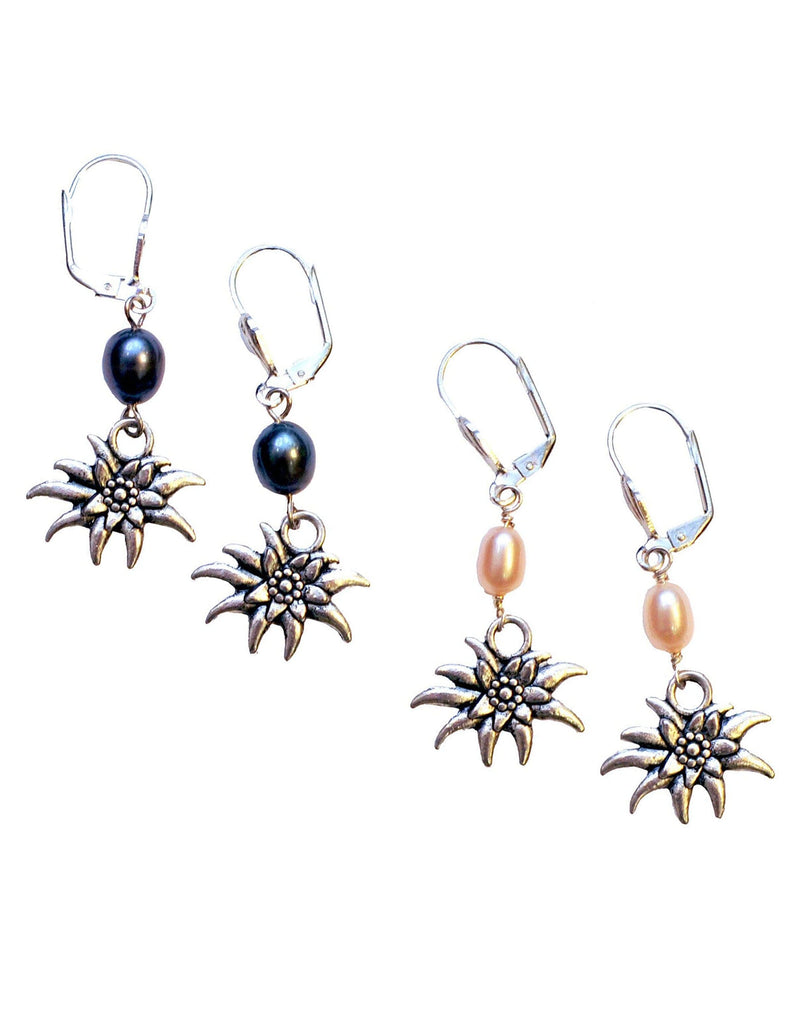 Edelweiss Earrings with Freshwater Pearls Jewelry Kristen Hunger Creative Designs 
