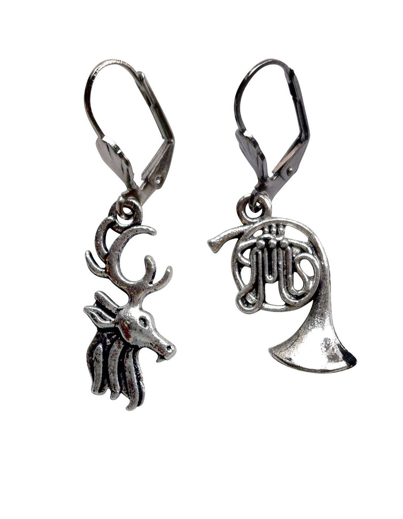 French Horn and Elk Earrings Jewelry Kristen Hunger Creative Designs 
