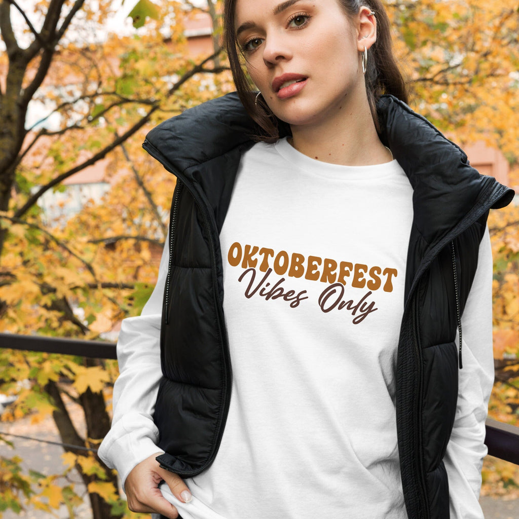 Oktoberfest Vibes Only Unisex Long Sleeve Tee Rare Dirndl 