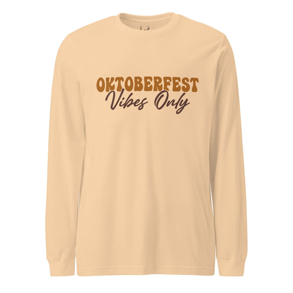 Oktoberfest Vibes Only Unisex Long Sleeve Tee Rare Dirndl Sand Dune XS 