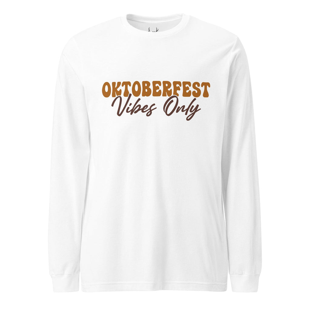 Oktoberfest Vibes Only Unisex Long Sleeve Tee Rare Dirndl White XS 