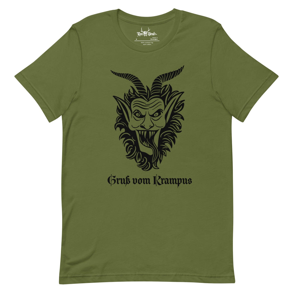 Gruß vom Krampus' Short-Sleeve Unisex T-Shirt | Olive Krampus Rare Dirndl S 
