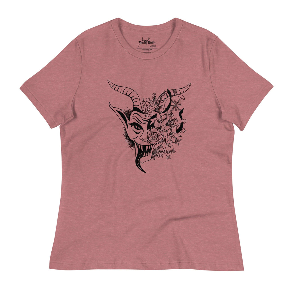 Festive Krampus Women's T-Shirt | Mauve Krampus Rare Dirndl Heather Mauve S 