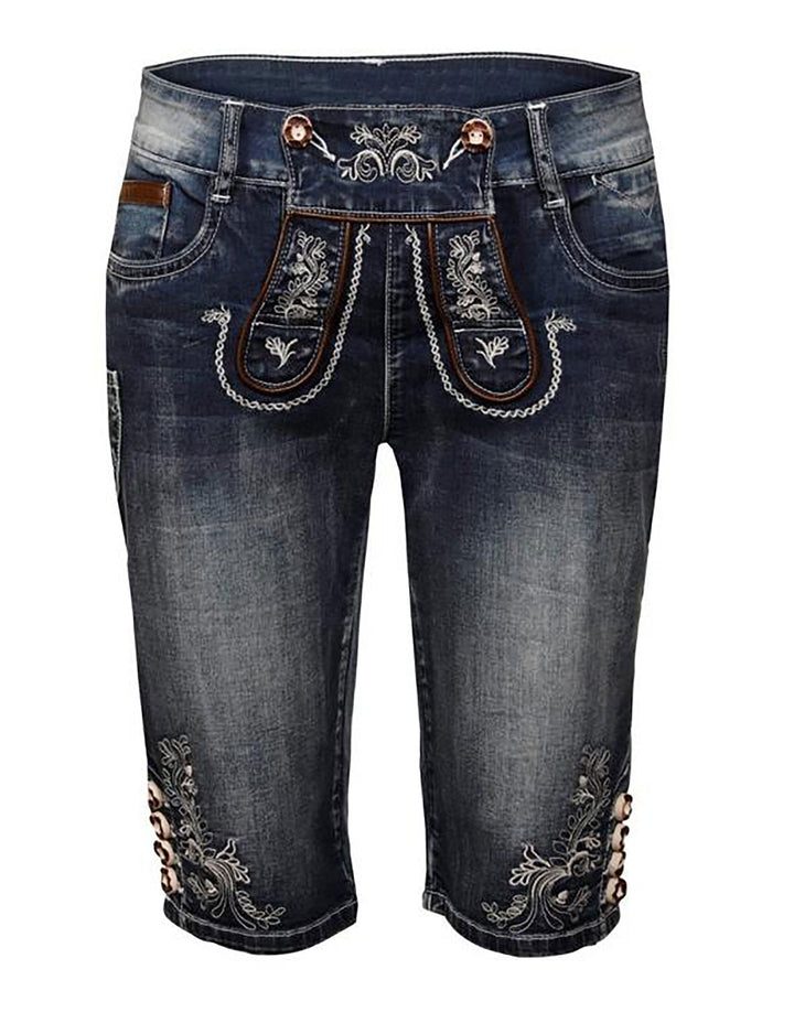 Women's Denim Lederhosen - Bermuda