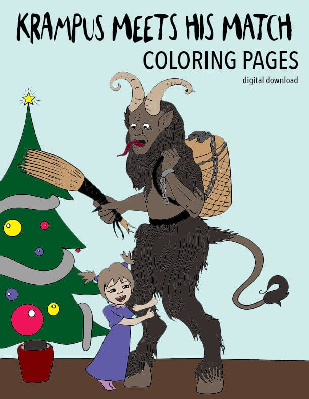 Krampus Coloring Pages - Digital Download - Rare Dirndl