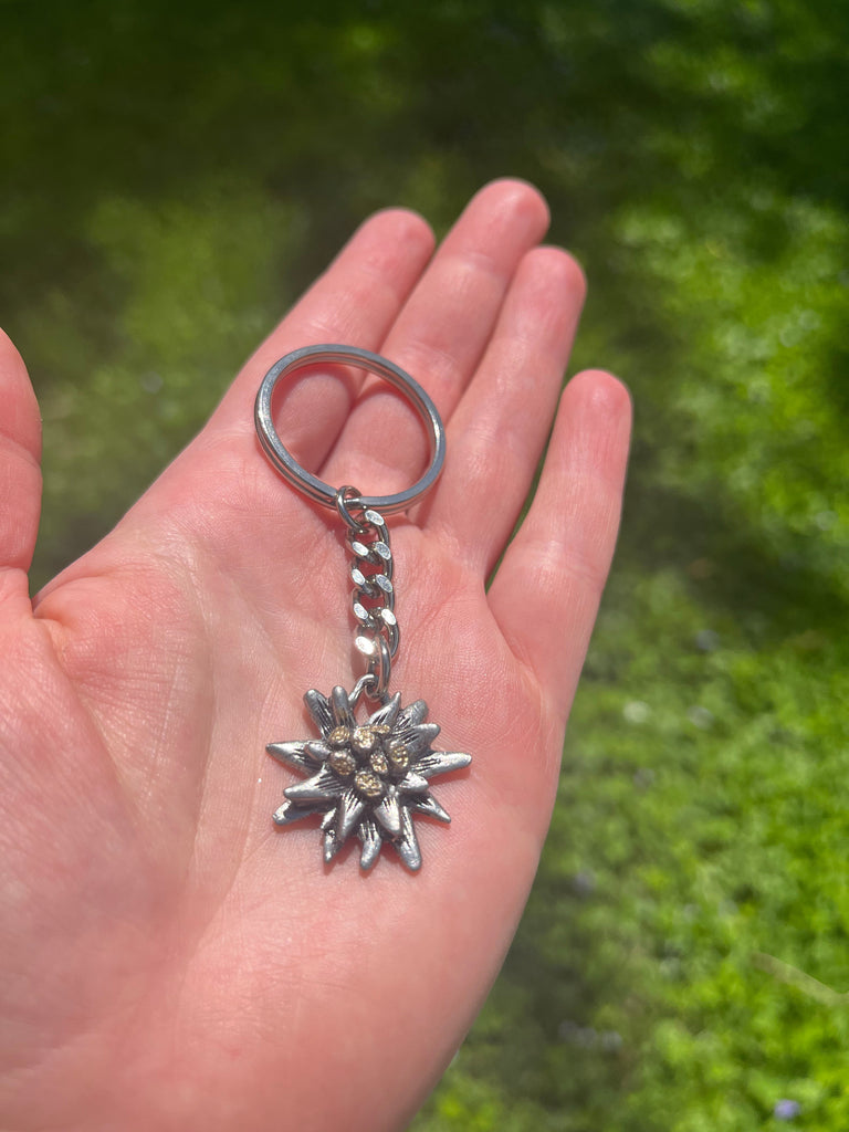 Metal Edelweiss Keychain Accessories Rare Dirndl